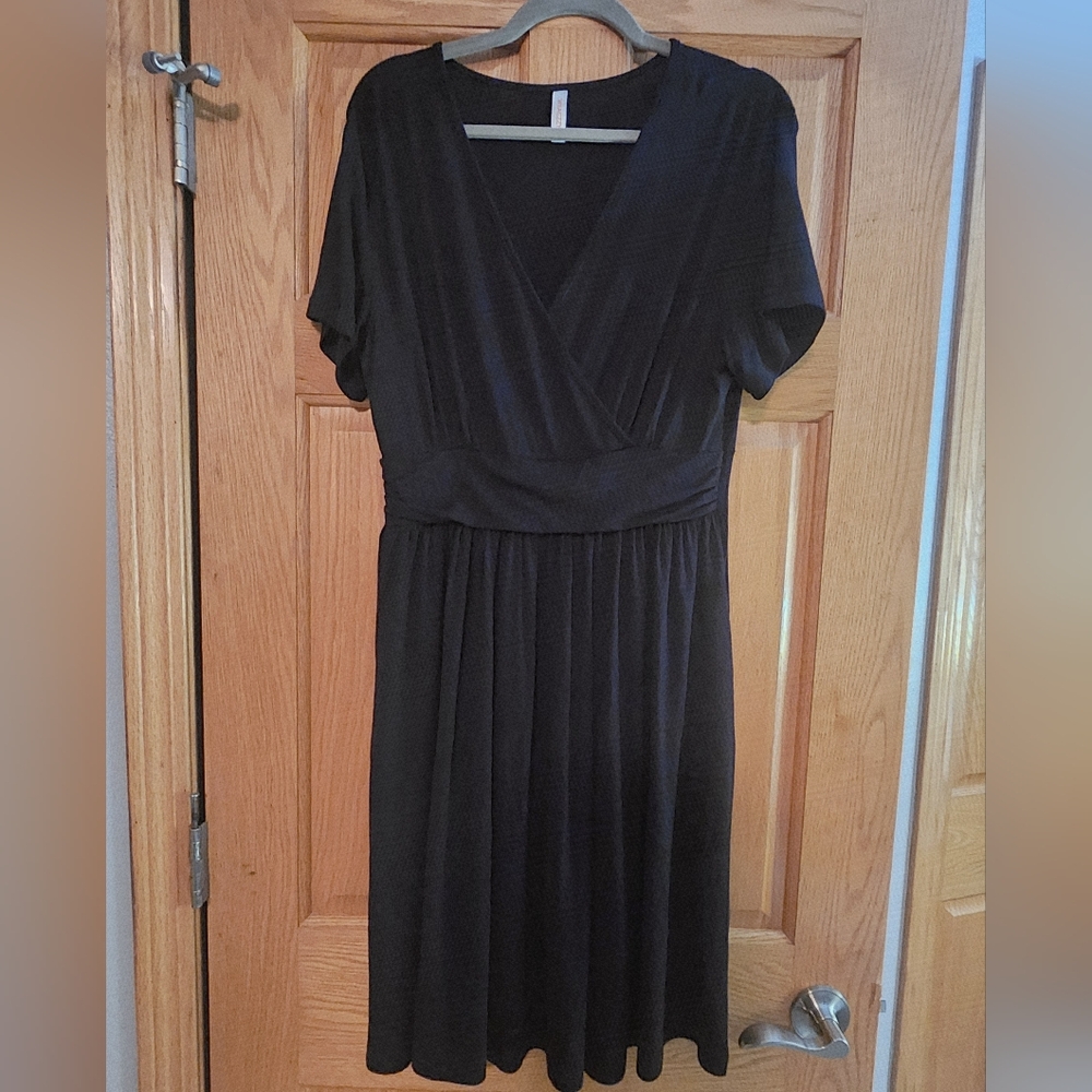Comfortable Black Wrap Dress